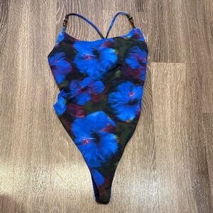 Midnight Tropics High-Leg One-Piece Swimsuit